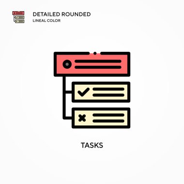 Görev vektör simgesi. Modern vektör illüstrasyon kavramları. Düzenlemesi ve kişiselleştirmesi kolay.