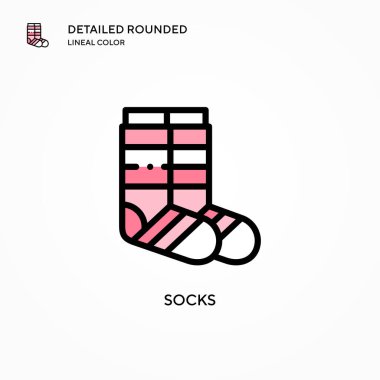 Çorap vektör ikonu. Modern vektör illüstrasyon kavramları. Düzenlemesi ve kişiselleştirmesi kolay.