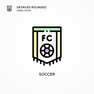 Futbol vektör simgesi. Modern vektör illüstrasyon kavramları. Düzenlemesi ve kişiselleştirmesi kolay.