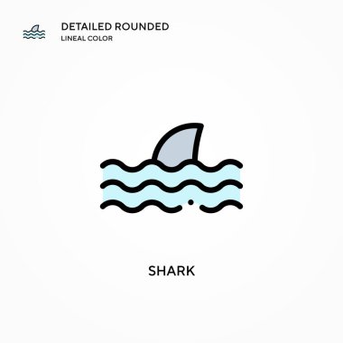 Köpekbalığı vektör simgesi. Modern vektör illüstrasyon kavramları. Düzenlemesi ve kişiselleştirmesi kolay.