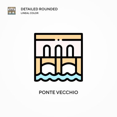 Ponte vecchio vektör simgesi. Modern vektör illüstrasyon kavramları. Düzenlemesi ve kişiselleştirmesi kolay.