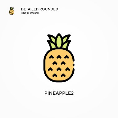 Pineapple2 vektör ikonu. Modern vektör illüstrasyon kavramları. Düzenlemesi ve kişiselleştirmesi kolay.