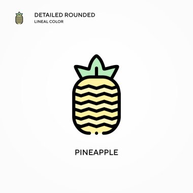 Ananas vektör simgesi. Modern vektör illüstrasyon kavramları. Düzenlemesi ve kişiselleştirmesi kolay.
