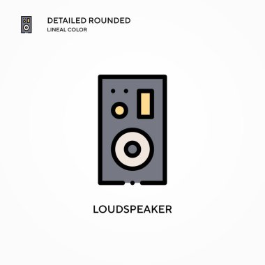 Hoparlör vektör simgesi. Modern vektör illüstrasyon kavramları. Düzenlemesi ve kişiselleştirmesi kolay.