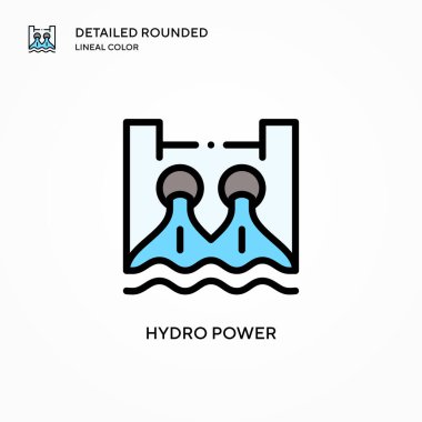 Hidroelektrik güç vektör simgesi. Modern vektör illüstrasyon kavramları. Düzenlemesi ve kişiselleştirmesi kolay.