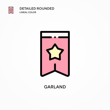 Çelenk vektör simgesi. Modern vektör illüstrasyon kavramları. Düzenlemesi ve kişiselleştirmesi kolay.