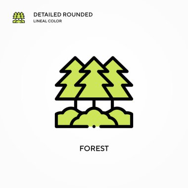 Orman vektör simgesi. Modern vektör illüstrasyon kavramları. Düzenlemesi ve kişiselleştirmesi kolay.