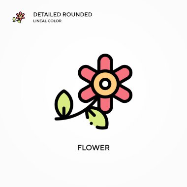 Çiçek vektör simgesi. Modern vektör illüstrasyon kavramları. Düzenlemesi ve kişiselleştirmesi kolay.
