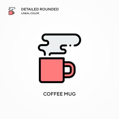 Kahve fincanı vektör ikonu. Modern vektör illüstrasyon kavramları. Düzenlemesi ve kişiselleştirmesi kolay.