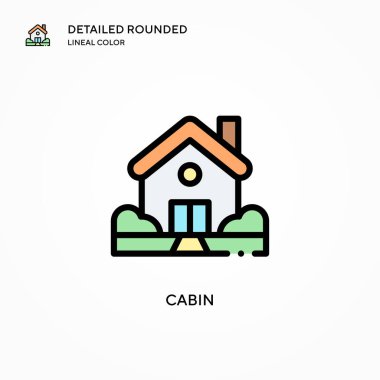 Kabin vektör simgesi. Modern vektör illüstrasyon kavramları. Düzenlemesi ve kişiselleştirmesi kolay.