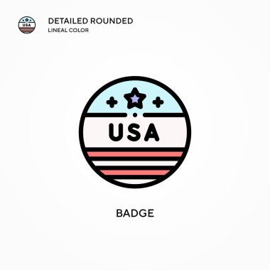 Rozet vektör simgesi. Modern vektör illüstrasyon kavramları. Düzenlemesi ve kişiselleştirmesi kolay.