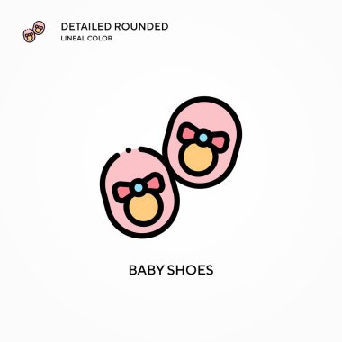 Bebek ayakkabısı vektör simgesi. Modern vektör illüstrasyon kavramları. Düzenlemesi ve kişiselleştirmesi kolay.