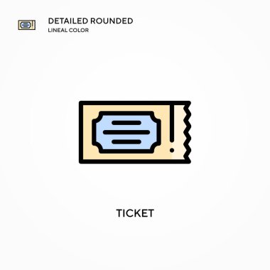Bilet vektör simgesi. Modern vektör illüstrasyon kavramları. Düzenlemesi ve kişiselleştirmesi kolay.