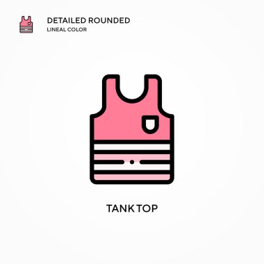 Tank üst vektör simgesi. Modern vektör illüstrasyon kavramları. Düzenlemesi ve kişiselleştirmesi kolay.
