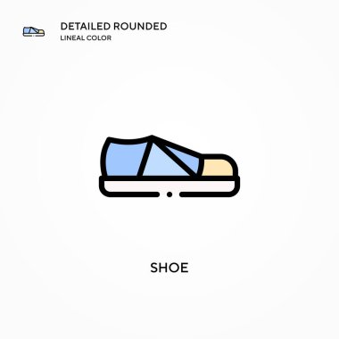 Ayakkabı vektör simgesi. Modern vektör illüstrasyon kavramları. Düzenlemesi ve kişiselleştirmesi kolay.