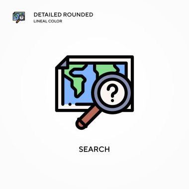 Arama vektör simgesi. Modern vektör illüstrasyon kavramları. Düzenlemesi ve kişiselleştirmesi kolay.