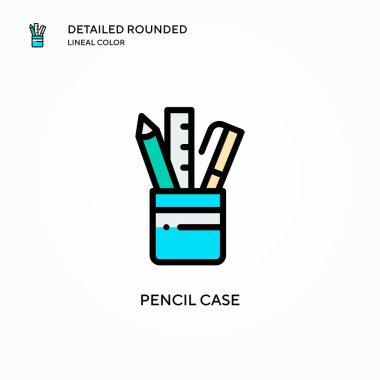 Kalem kutusu vektör simgesi. Modern vektör illüstrasyon kavramları. Düzenlemesi ve kişiselleştirmesi kolay.