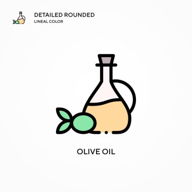 Zeytinyağı ikonu. Modern vektör illüstrasyon kavramları. Düzenlemesi ve kişiselleştirmesi kolay.