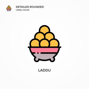 Laddu vektör simgesi. Modern vektör illüstrasyon kavramları. Düzenlemesi ve kişiselleştirmesi kolay.