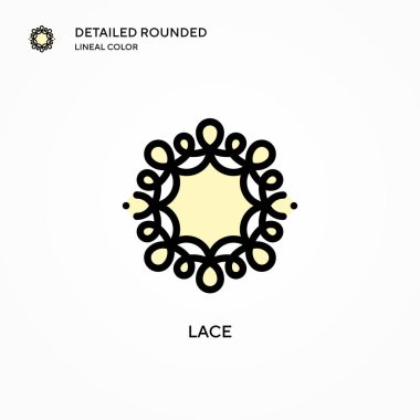 Dantel vektör simgesi. Modern vektör illüstrasyon kavramları. Düzenlemesi ve kişiselleştirmesi kolay.