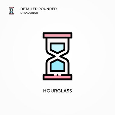 Kum saati vektör simgesi. Modern vektör illüstrasyon kavramları. Düzenlemesi ve kişiselleştirmesi kolay.