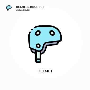 Miğfer vektör simgesi. Modern vektör illüstrasyon kavramları. Düzenlemesi ve kişiselleştirmesi kolay.