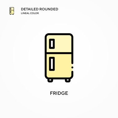 Buzdolabı vektör simgesi. Modern vektör illüstrasyon kavramları. Düzenlemesi ve kişiselleştirmesi kolay.