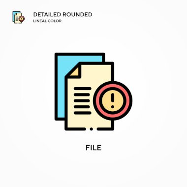 Dosya vektör simgesi. Modern vektör illüstrasyon kavramları. Düzenlemesi ve kişiselleştirmesi kolay.