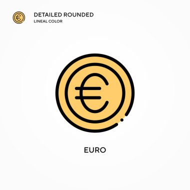 Euro vektör simgesi. Modern vektör illüstrasyon kavramları. Düzenlemesi ve kişiselleştirmesi kolay.