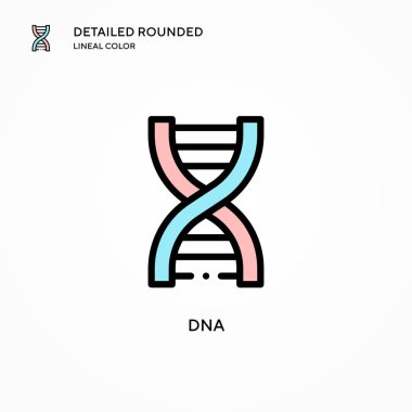 DNA vektör simgesi. Modern vektör illüstrasyon kavramları. Düzenlemesi ve kişiselleştirmesi kolay.
