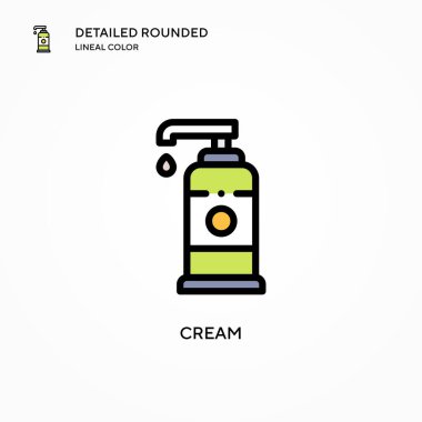 Krem vektör simgesi. Modern vektör illüstrasyon kavramları. Düzenlemesi ve kişiselleştirmesi kolay.