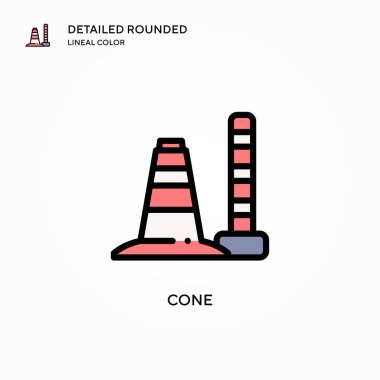 Koni vektör simgesi. Modern vektör illüstrasyon kavramları. Düzenlemesi ve kişiselleştirmesi kolay.