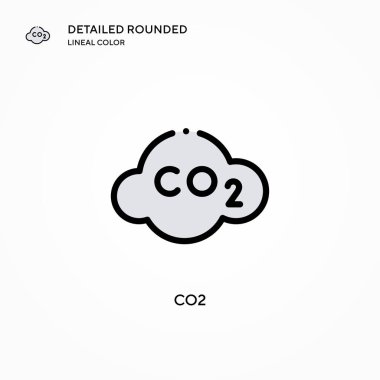 CO2 vektör simgesi. Modern vektör illüstrasyon kavramları. Düzenlemesi ve kişiselleştirmesi kolay.