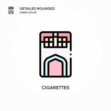 Sigara vektör simgesi. Modern vektör illüstrasyon kavramları. Düzenlemesi ve kişiselleştirmesi kolay.