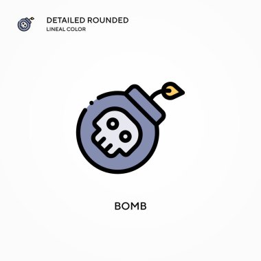 Bomba vektör simgesi. Modern vektör illüstrasyon kavramları. Düzenlemesi ve kişiselleştirmesi kolay.