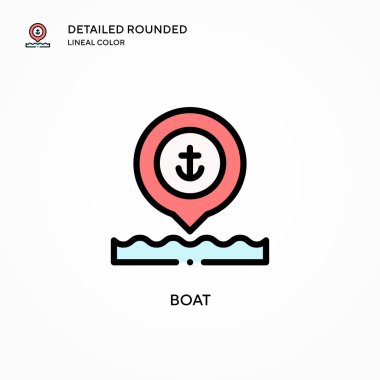 Tekne vektör simgesi. Modern vektör illüstrasyon kavramları. Düzenlemesi ve kişiselleştirmesi kolay.