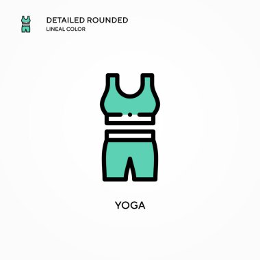 Yoga vektör simgesi. Modern vektör illüstrasyon kavramları. Düzenlemesi ve kişiselleştirmesi kolay.