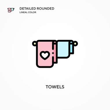 Havlu vektör simgesi. Modern vektör illüstrasyon kavramları. Düzenlemesi ve kişiselleştirmesi kolay.