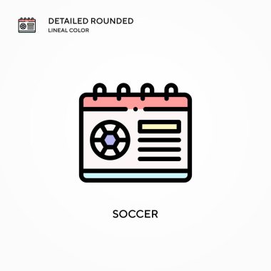 Futbol vektör simgesi. Modern vektör illüstrasyon kavramları. Düzenlemesi ve kişiselleştirmesi kolay.