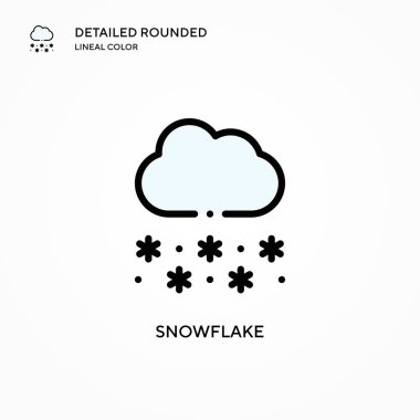Kar Tanesi vektör simgesi. Modern vektör illüstrasyon kavramları. Düzenlemesi ve kişiselleştirmesi kolay.