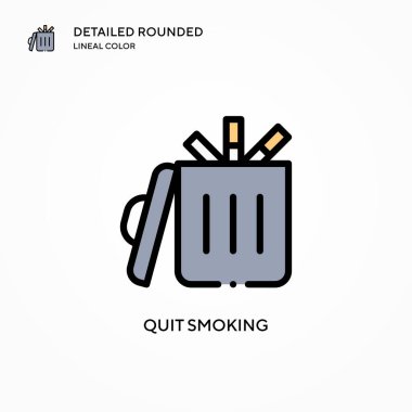 Sigara içmeyi bırak vektör simgesi. Modern vektör illüstrasyon kavramları. Düzenlemesi ve kişiselleştirmesi kolay.