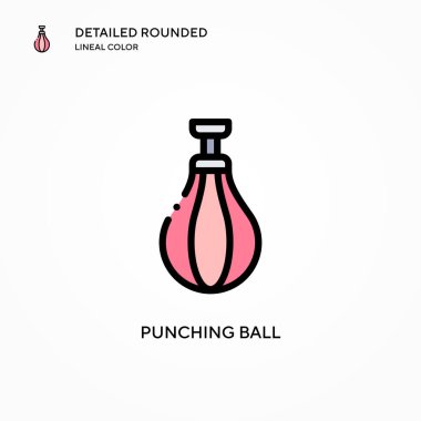 Top vektör simgesini yumrukluyorum. Modern vektör illüstrasyon kavramları. Düzenlemesi ve kişiselleştirmesi kolay.