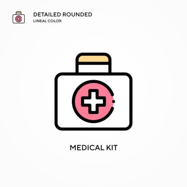 Tıbbi malzeme vektör ikonu. Modern vektör illüstrasyon kavramları. Düzenlemesi ve kişiselleştirmesi kolay.