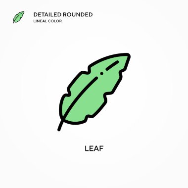 Yaprak vektör simgesi. Modern vektör illüstrasyon kavramları. Düzenlemesi ve kişiselleştirmesi kolay.