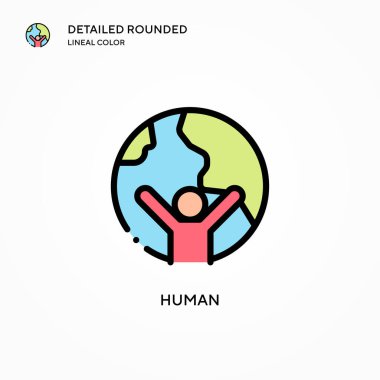 İnsan vektör simgesi. Modern vektör illüstrasyon kavramları. Düzenlemesi ve kişiselleştirmesi kolay.