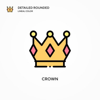 Crown vektör simgesi. Modern vektör illüstrasyon kavramları. Düzenlemesi ve kişiselleştirmesi kolay.