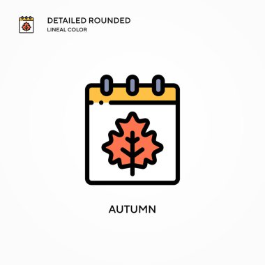 Sonbahar vektör simgesi. Modern vektör illüstrasyon kavramları. Düzenlemesi ve kişiselleştirmesi kolay.