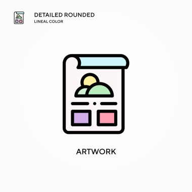 Sanat eseri vektör simgesi. Modern vektör illüstrasyon kavramları. Düzenlemesi ve kişiselleştirmesi kolay.