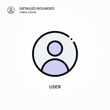 Kullanıcı vektör simgesi. Modern vektör illüstrasyon kavramları. Düzenlemesi ve kişiselleştirmesi kolay.