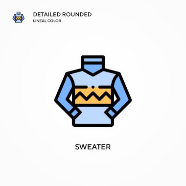 Süveter vektör simgesi. Modern vektör illüstrasyon kavramları. Düzenlemesi ve kişiselleştirmesi kolay.